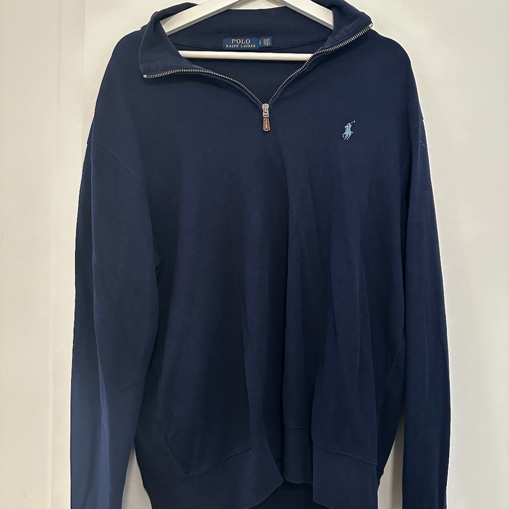 Navy Blue Polo Ralph Lauren Quarter Zip - Large